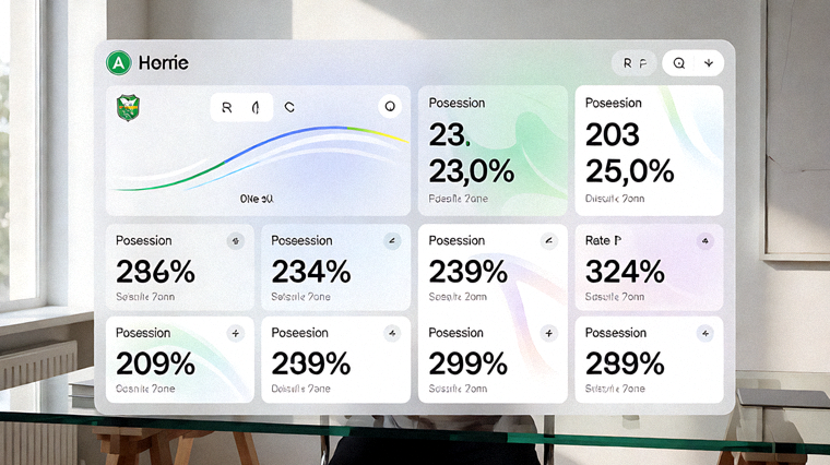 体育赛事数据看板展示比分统计与控球率指标